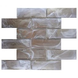 Emser Splash - Tan Beveled 2"x 4" Glass Mosaic