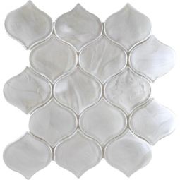 Emser Splash - White Arabesque Glass Mosaic