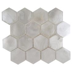 Emser Splash - White 3" Hex Glass Mosaic