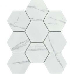 Emser Elegan - Calacata 4" Hex Porcelain Mosaic