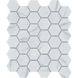 Emser Elegan - Calacata 2" Hex Porcelain Mosaic