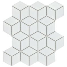 Emser Influence - White Gloss Cube Porcelain Mosaic