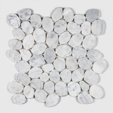 Shaved Pebbles - Carrara 12" x 12" Mosaics