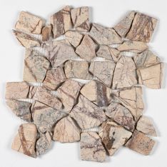 Marble Chip Pebbles - Forest Brown Flat Stone 12" x 12" Mosaics