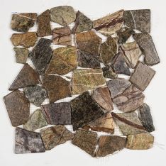Marble Chip Pebbles - Forest Mix Flat Stone 12" x 12" Mosaics