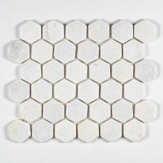 Tumbled Stone 2" Hexagons - Glacier White