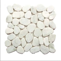 Shaved Pebbles - Glacier White 4" x 12" Interlocking Border