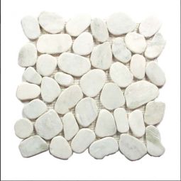 Shaved Pebbles - Glacier White 12" x 12" Mosaics