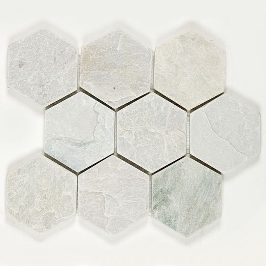 Tumbled Stone 4 Hexagons Ice Grey Gbtile Collections Tumbled Stone 4 Hexagons Ice Grey