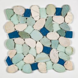 Shaved Pebbles - Indah (Sea Glass) 12" x 12" Mosaics