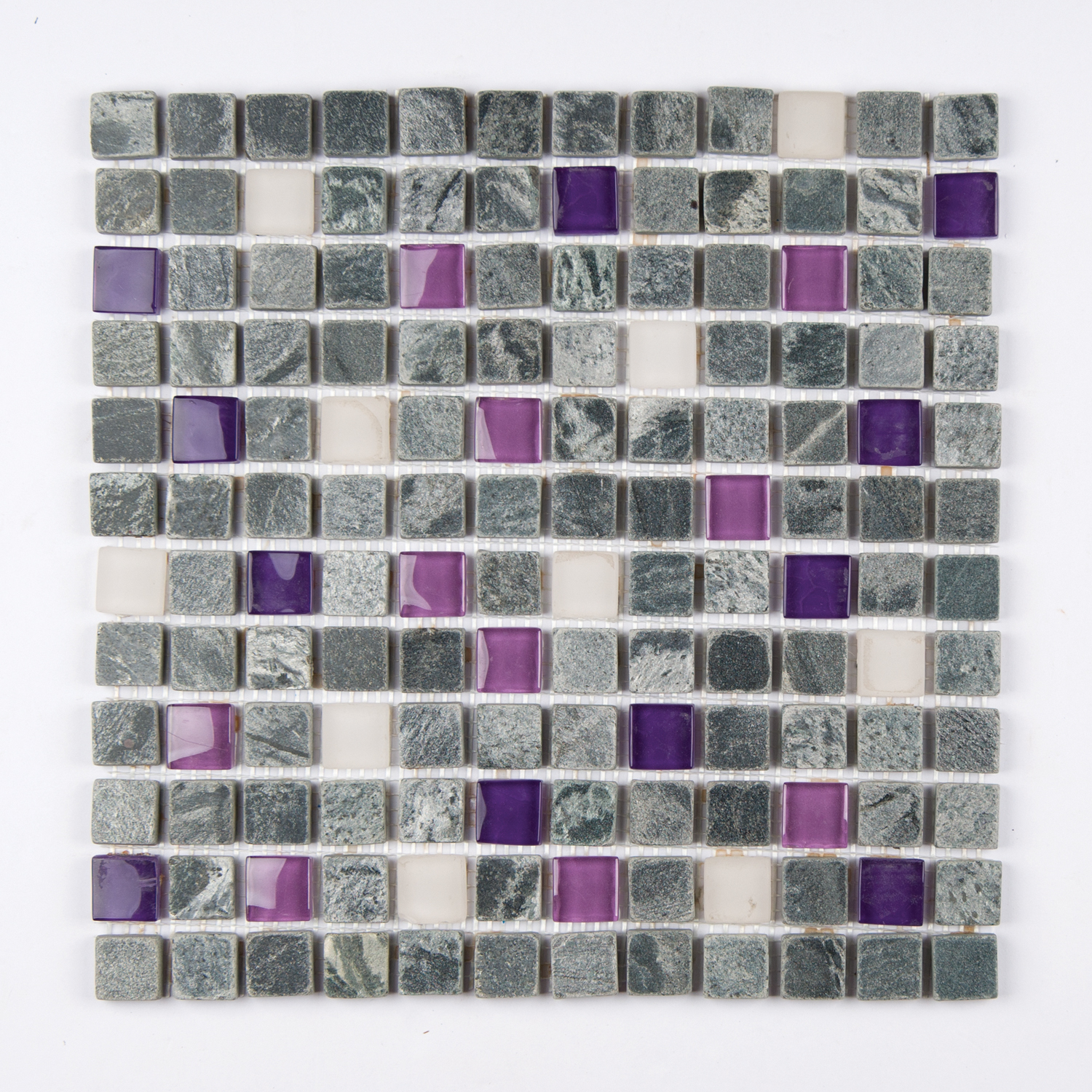 Tumbled Stone Glass Mardi Gras 12 X 12 Mosaics