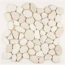 Shaved Pebbles - White 4" x 12" Interlocking Border
