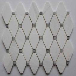 Clipped Diamond Bianco Venato with Gray Dot